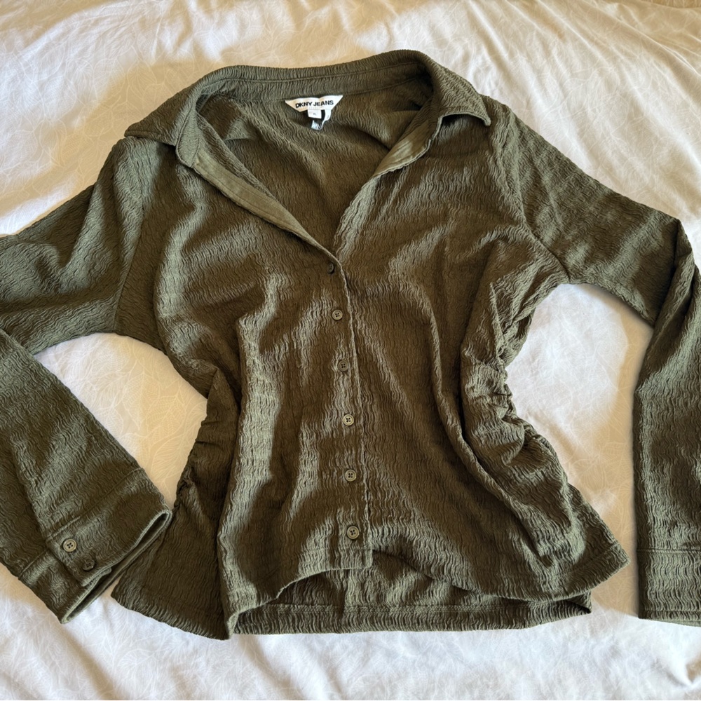 DKNY Olive Textured Shirt